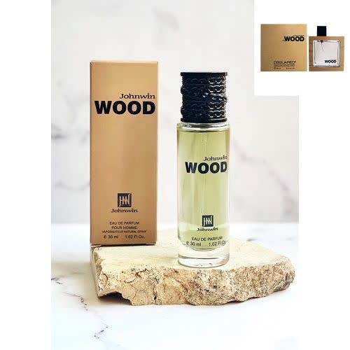 عطر ادکلن مینی هی وود مردانه( وود قهوه ای) جانوین | He Wood Brown Johnwin حجم 30 میل استوانه ای
