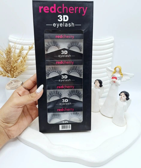 مژه مصنوعی 3D کارتن مشکی redcherry